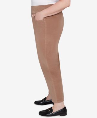Plus Size Vienna Allure Fit Flat Front Corduroy Average Length Pant