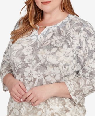 Plus Size Vienna Ombre Floral Knit Top