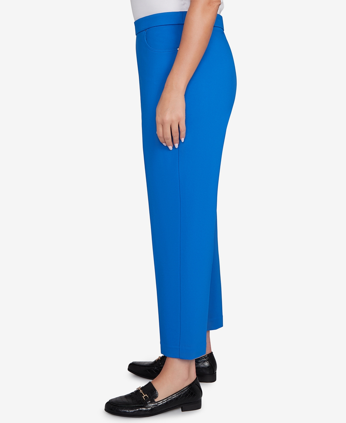 Alfred Dunner Plus Size Barcelona Stretch Ponte Knit Average Length Pant In Blue