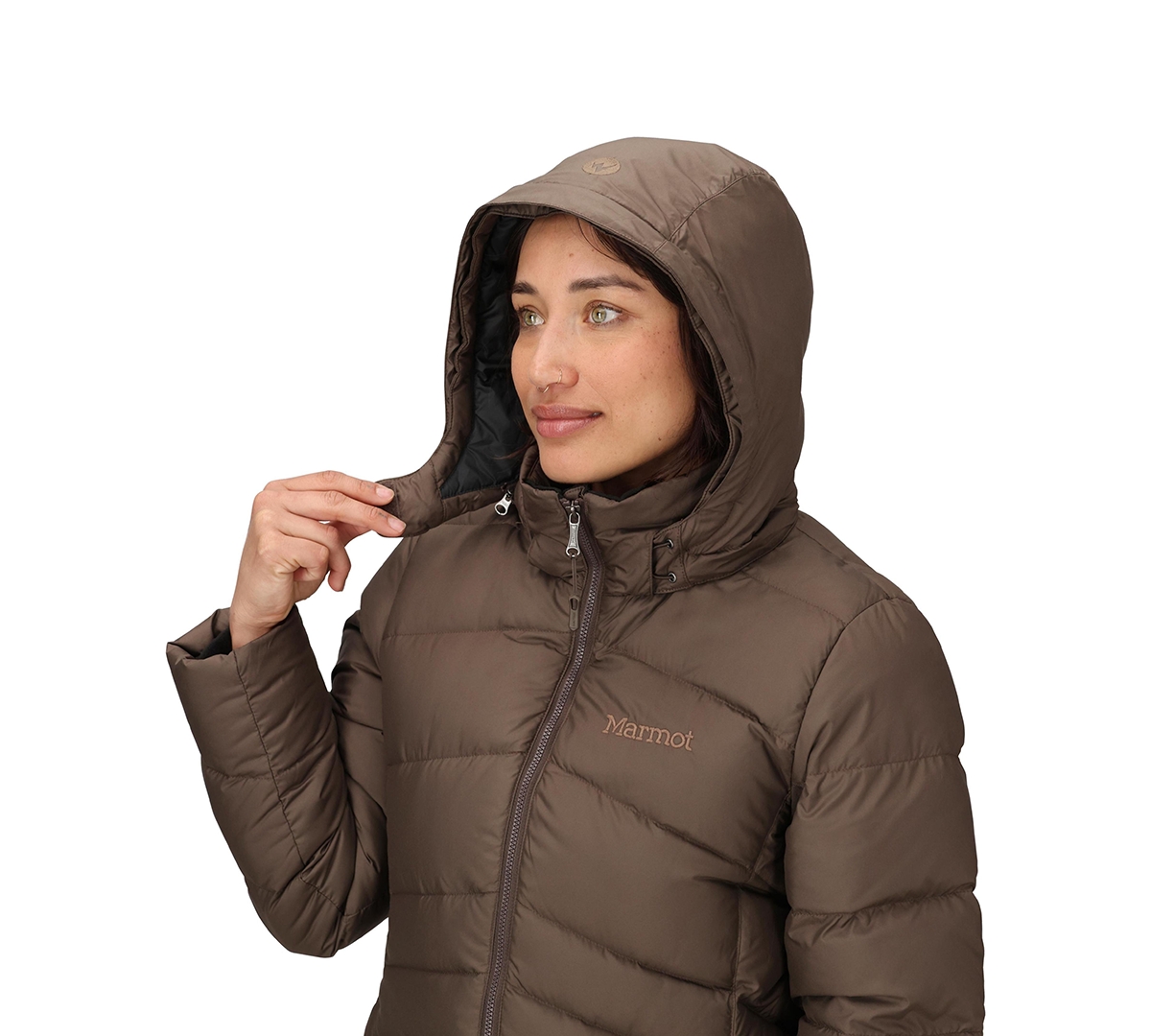 Marmot Women's Montreal Hooded Faux-fur-trim Coat In Brown