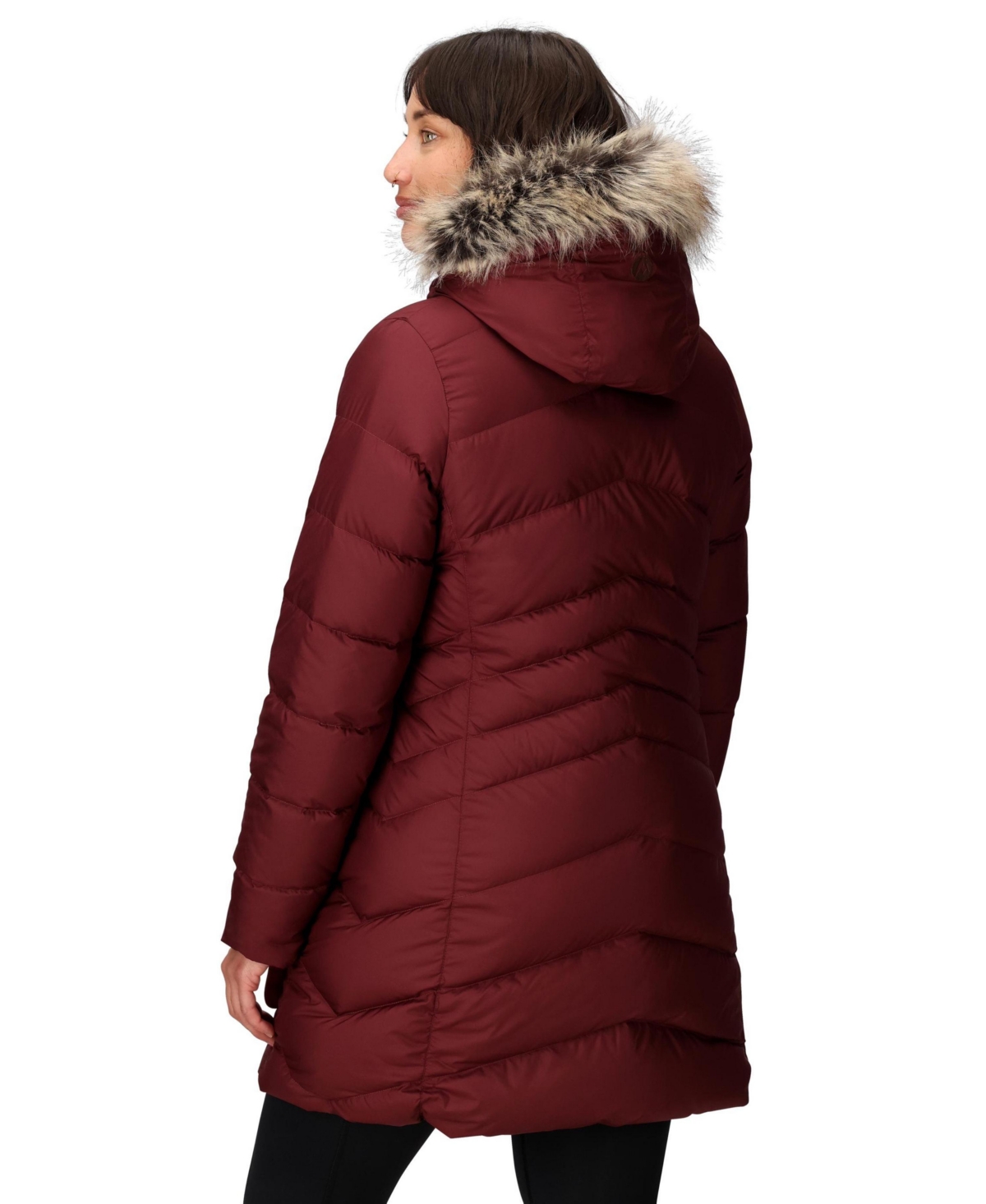 Marmot Women's Montreal Hooded Faux-fur-trim Coat In Burgundy