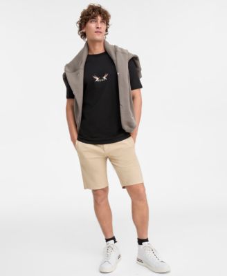 Men's Dugolini Short-Sleeve Embroidered Logo Birds Cotton T-Shirt