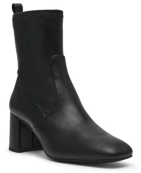 Женские ботинки Anne Klein Lyla Block Heel Booties, цвет: Чёрный гладкий