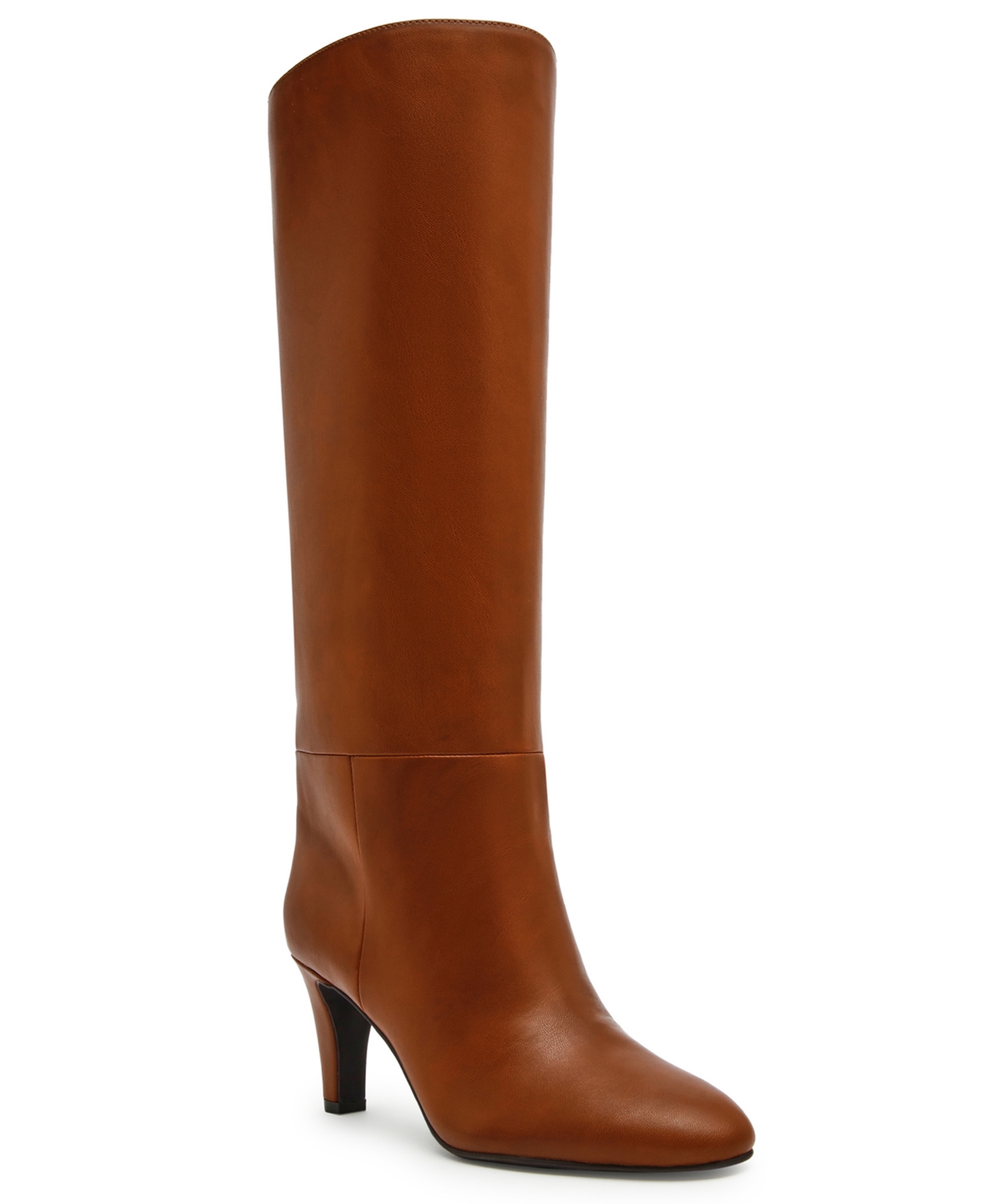 Anne Klein Womens Iverson Knee High Dress Boots Regular Wide Calf In Brown