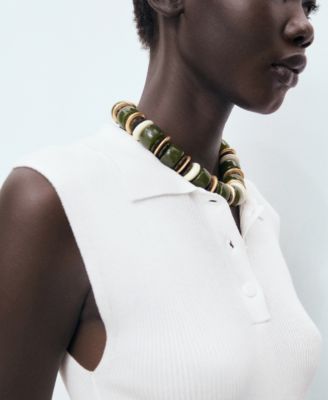 Women's Polo-Neck Knitted Top