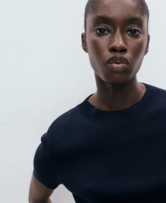 Women's Short-Sleeved Fine-Knit Sweater