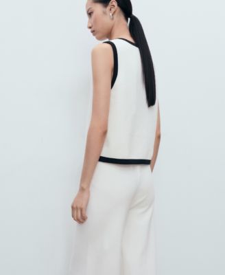 Women's Contrast Detail Knitted Sweater Vest