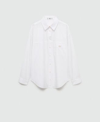 Women's Decorative Button Cotton Shirt