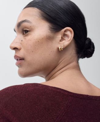 Women's V-Neck Lurex Sweater