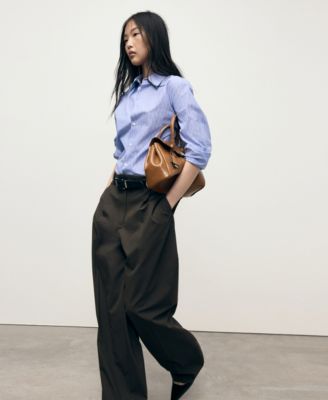 Women's Cotton and Lyocell Blend Straight Shirt