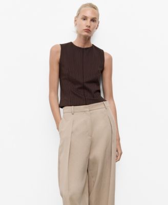 MANGO - Women's Fitted Zip-Up Top