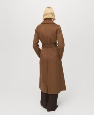 Women's Handmade Belt Wool Coat