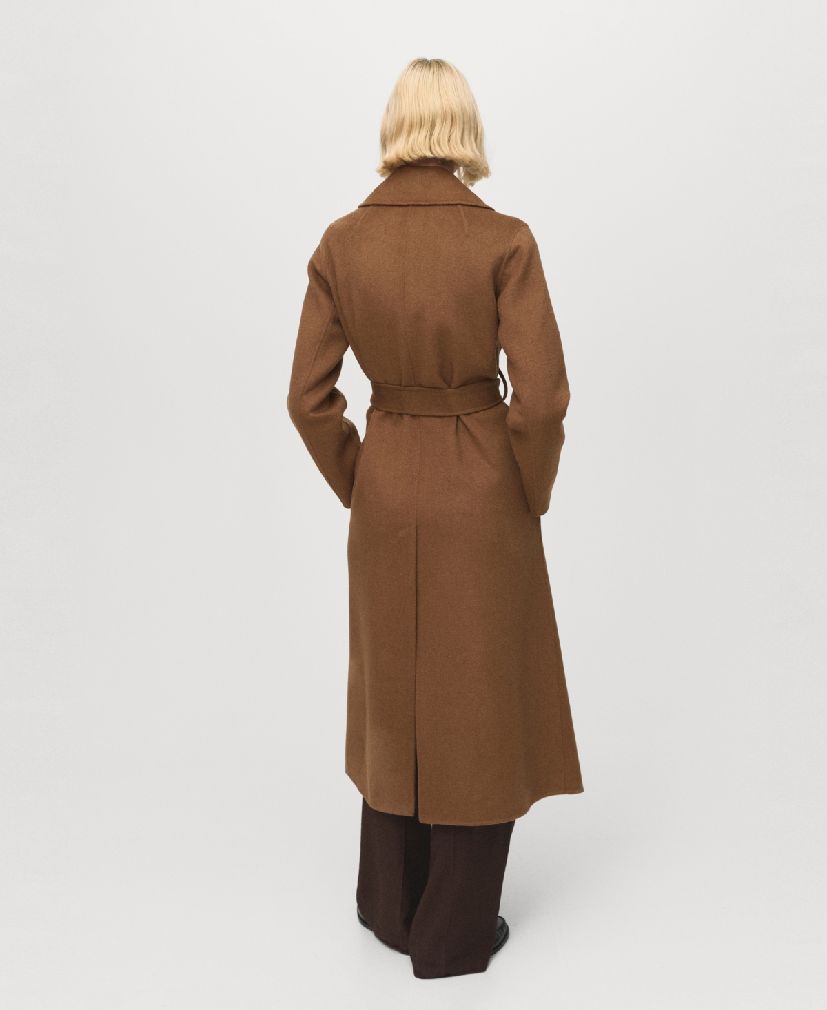 Mango Manteau Marron Moyen - Femme - Xxl -  In Brown