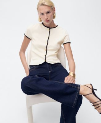 Women's Contrasting Trim Cotton T-Shirt