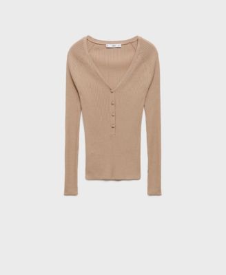 Women's V-Neck Ribbed Knit Sweater