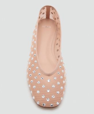Women's Mesh Strass Ballerina Flats