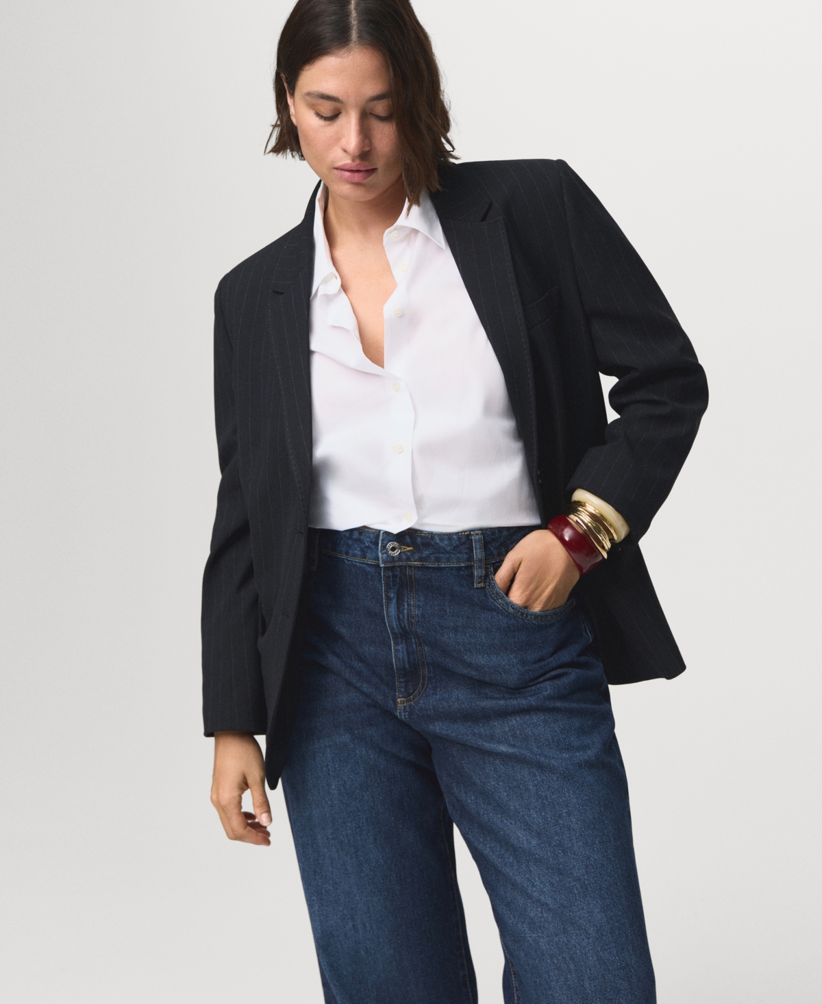 Mango Women's Danila Wide Leg High-Rise Jeans