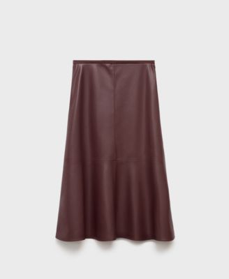Women's Leather-Effect Midi Skirt