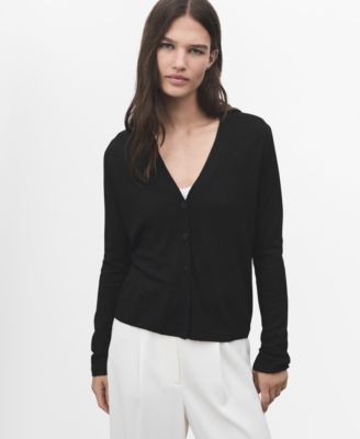 MANGO - Women's V-Neck Knitted Cardigan