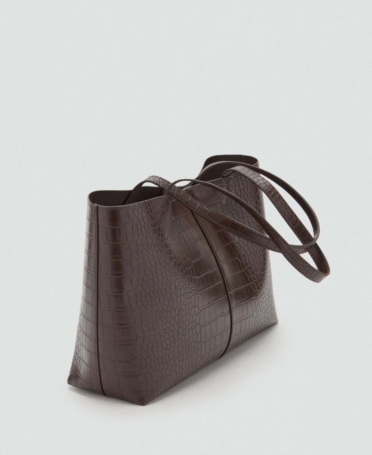 Mango Women's Double Handle Shopper Bag In Brown