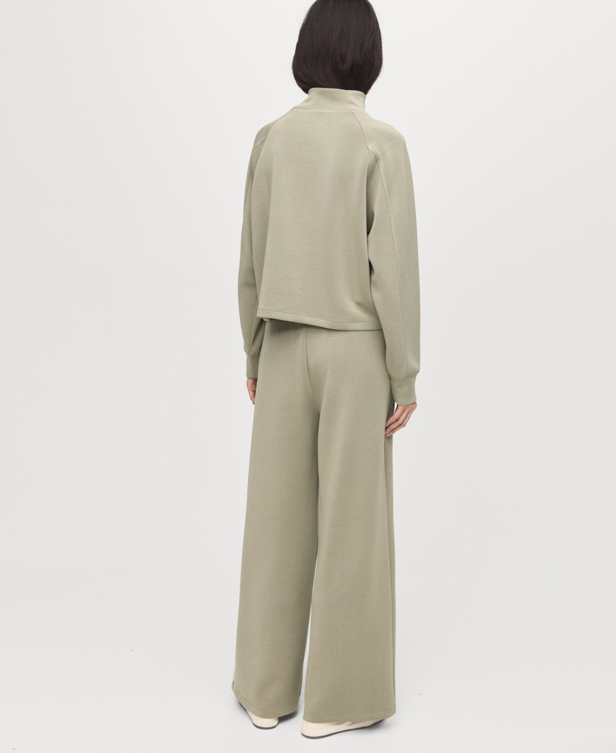 Mango Drawstring Jogger Trousers Khaki In Neutral