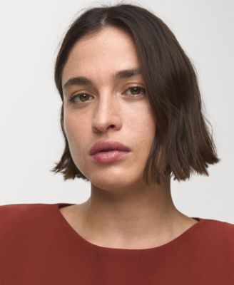 Women's Shoulder Pads Ruched Blouse