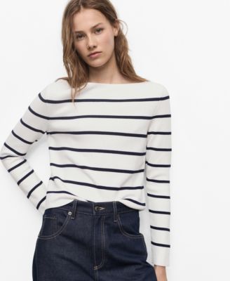 MANGO - Women's Fine-Knit Boat-Neck Sweater