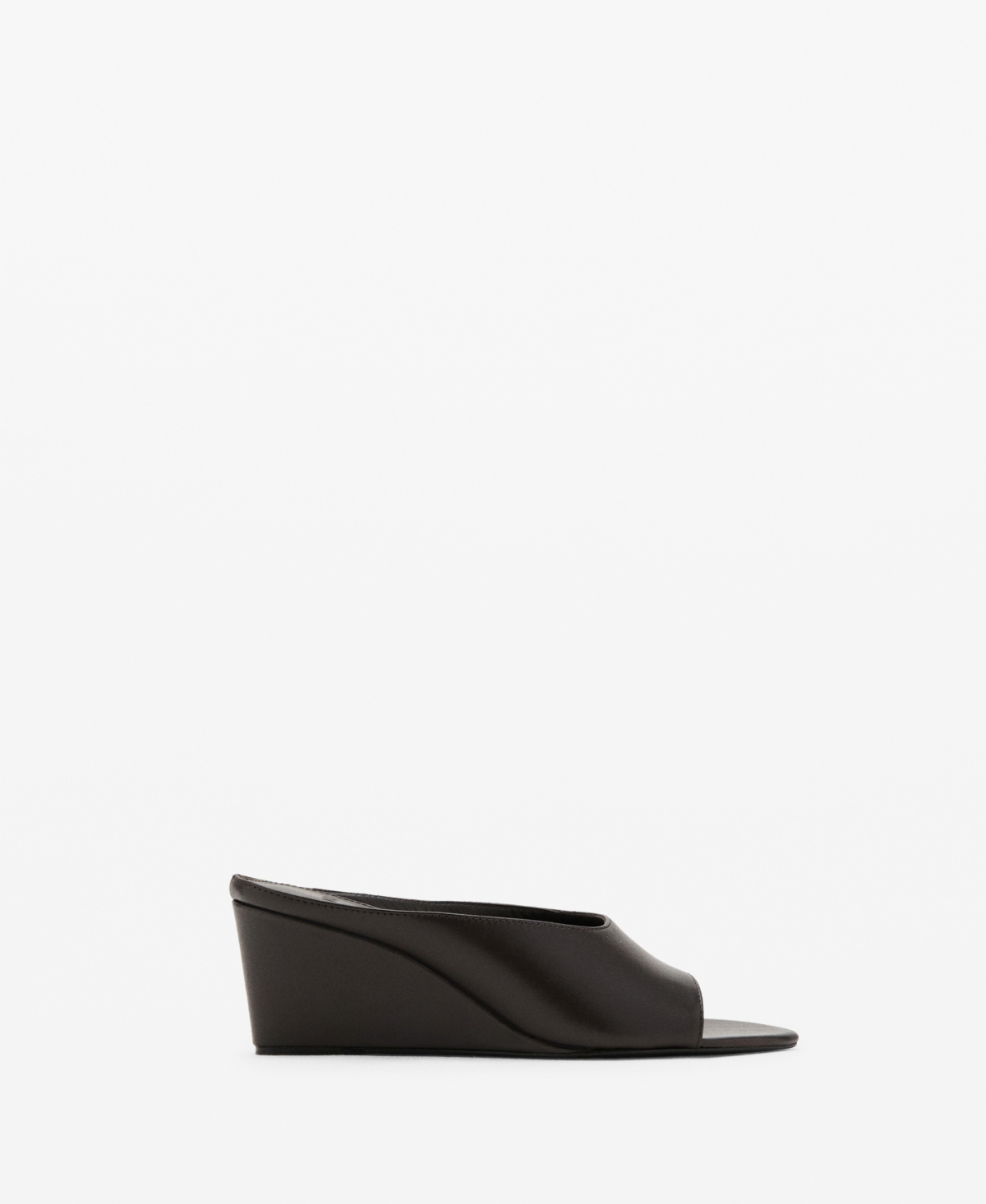 Mango Women's Leather Wedge Sandals In Black