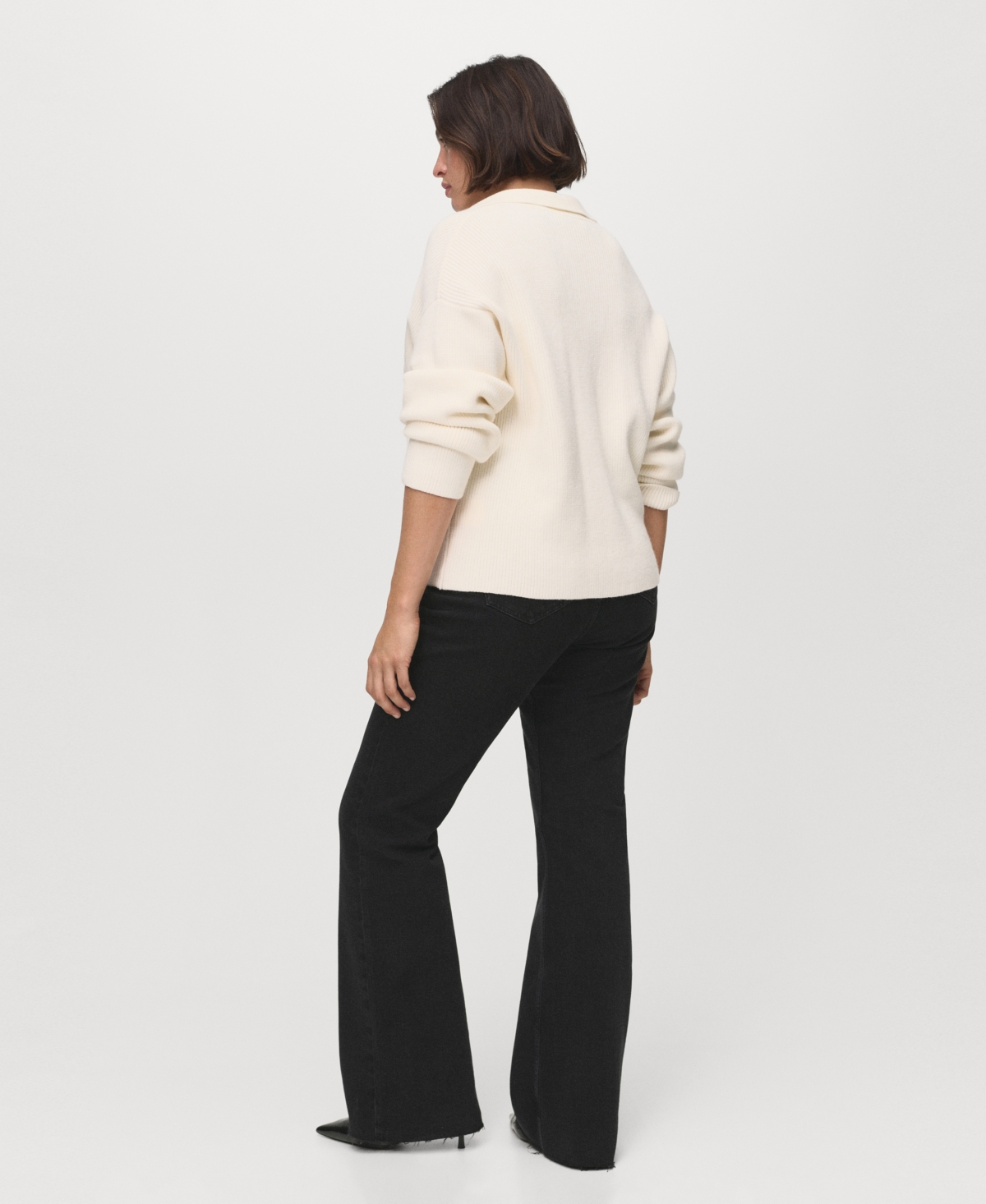 Mango Women's Fiona Flared Mid-rise Jeans In Black