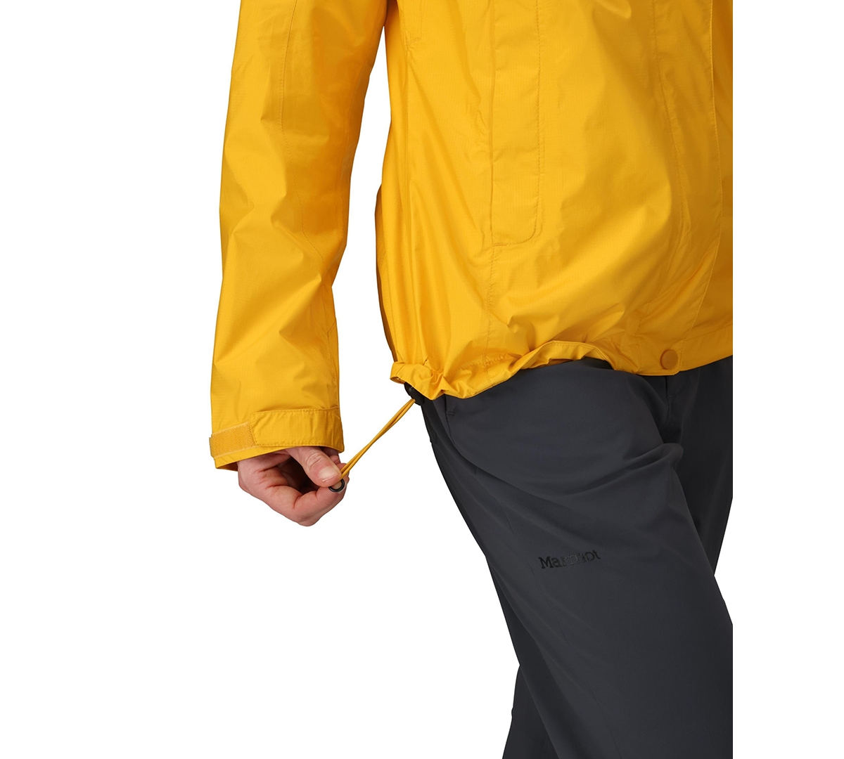 Marmot Women's Precip Eco Hooded Collar Jackets In Yellow