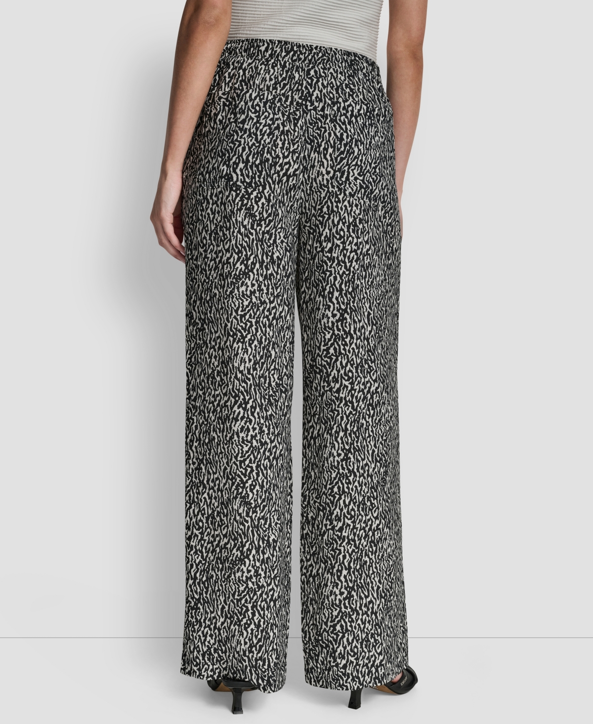 Dkny Women's Printed Straight Leg Pull-On Pants