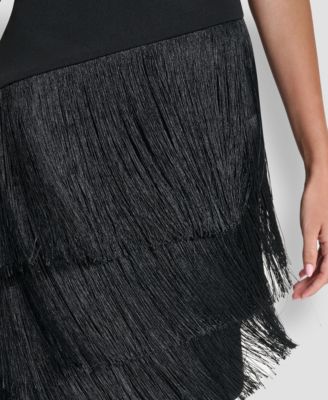 Women's Cowl Neck High-Low Tiered A-line Dress