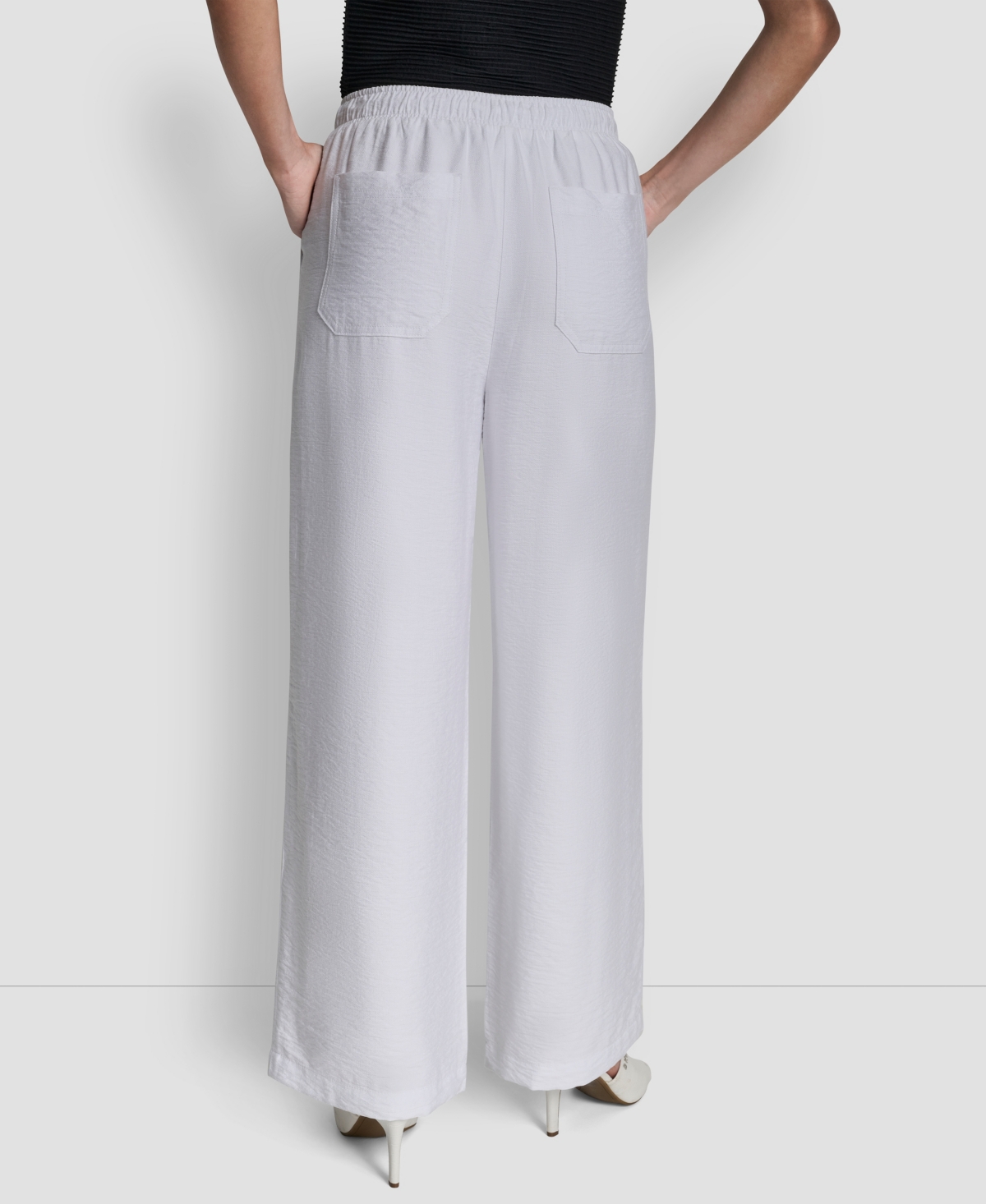 Dkny Women's Seam Crinkle Pull-on Pants In White