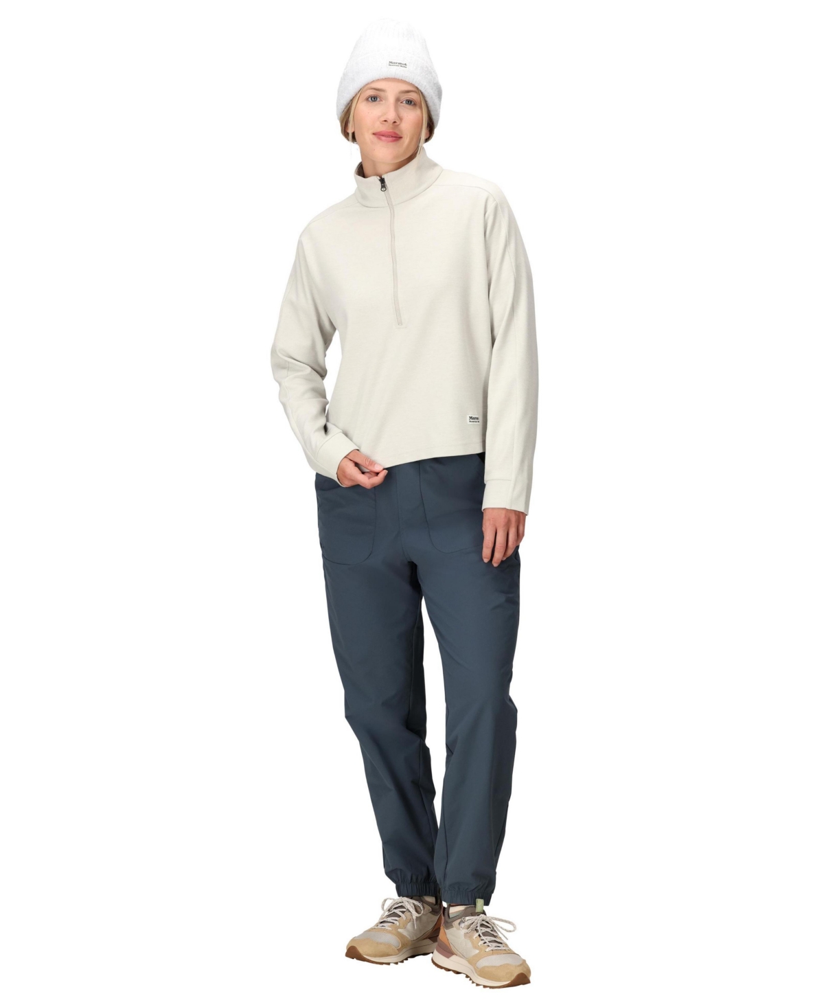 Marmot Women's Half-zip Long Sleeve Sweatshirt In Black