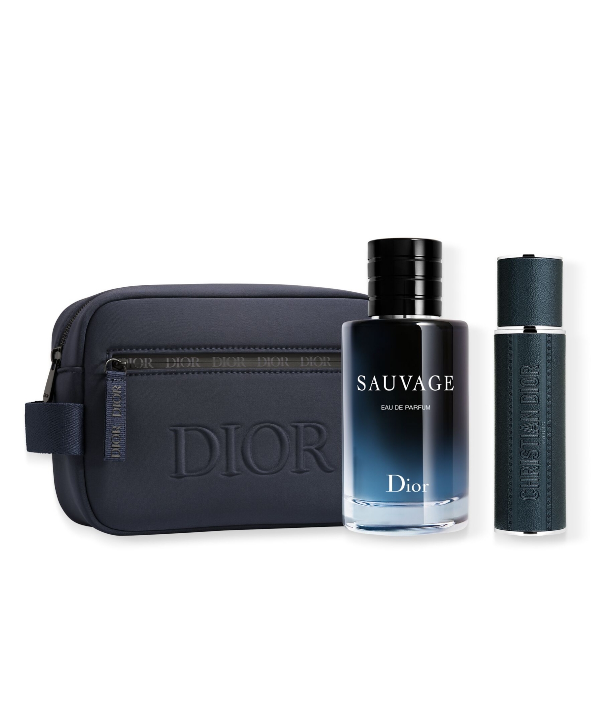Dior 3-pc Sauvage Eau De Parfum And Travel Spray Gift Set In Transparent