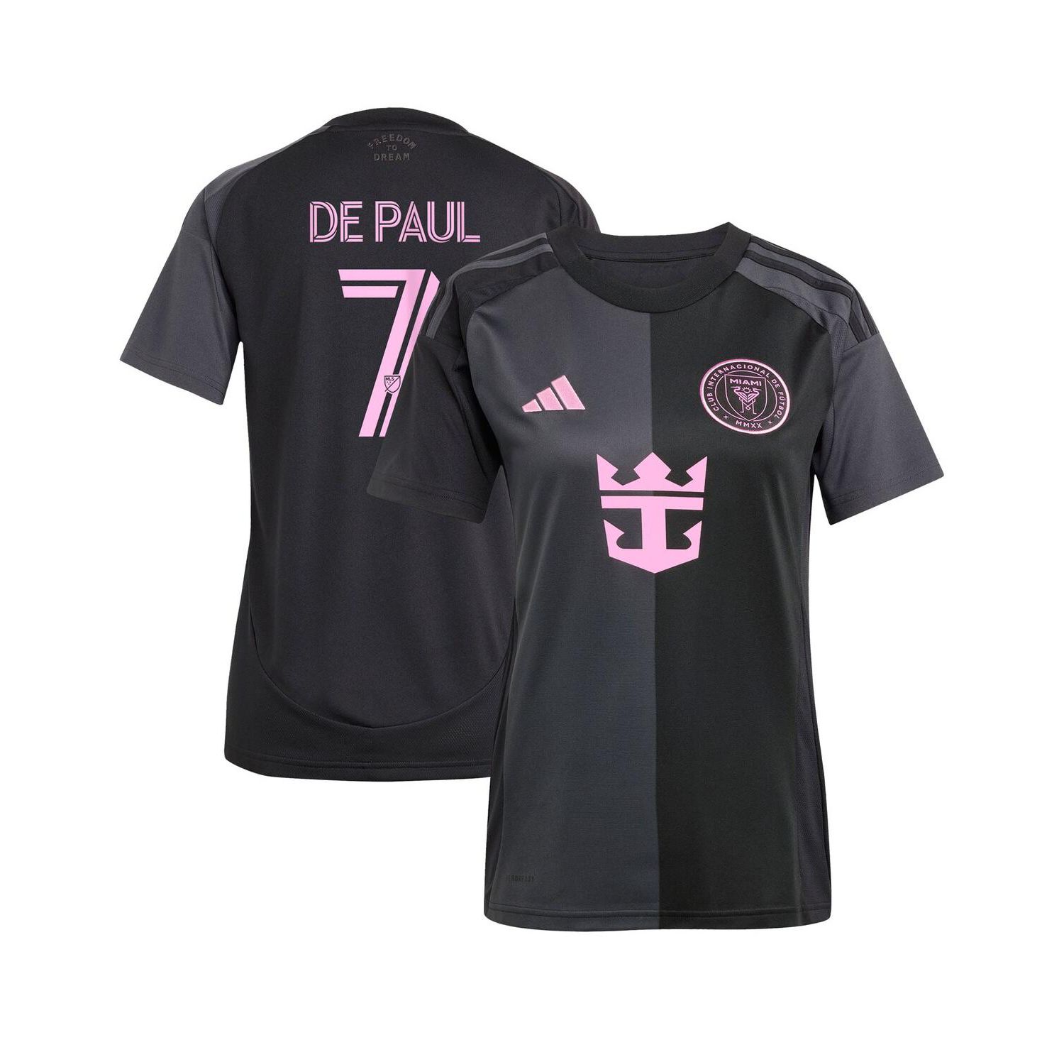 Women's Rodrigo De Paul Black Inter Miami CF 2025 The Fortitude Kit Replica Player Jersey