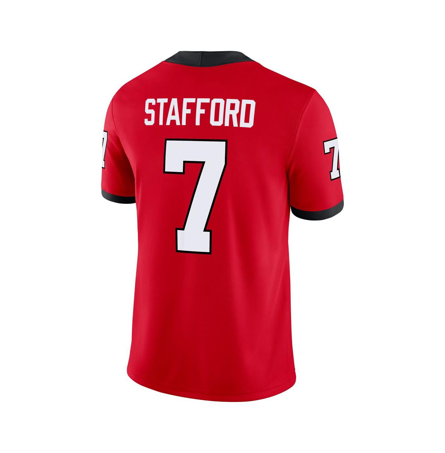Мужской топ Nike Matthew Stafford Red Georgia Bulldogs Player Game Jersey — фото 3