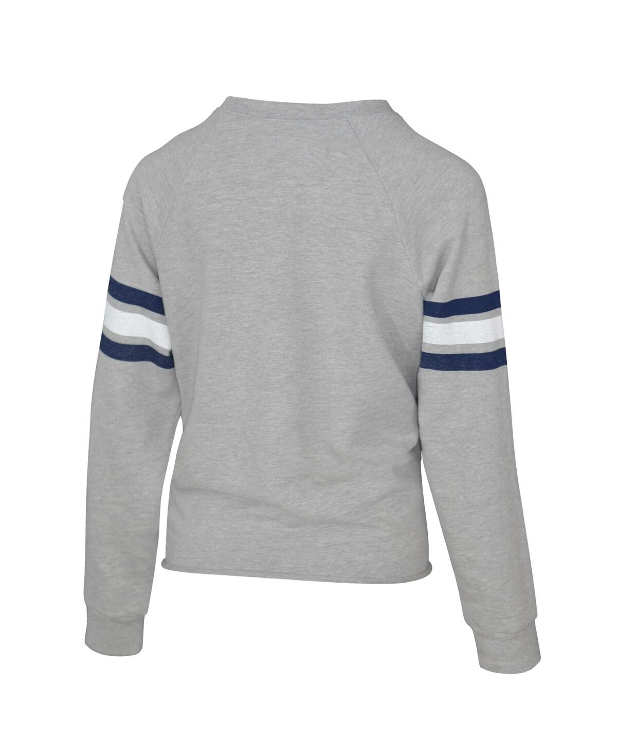 Lauren James Women's Gray Dallas Cowboys Raglan Terry Sweatshirt In Gray