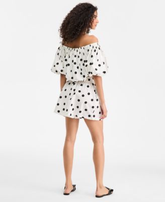 Women's Polka-Dot Cotton Pull-On Shorts, Macy's Exclusive