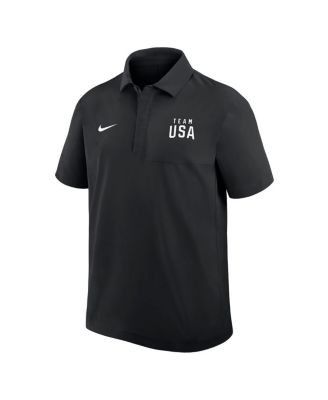 Men's Black Team USA Woven Polo Shirt