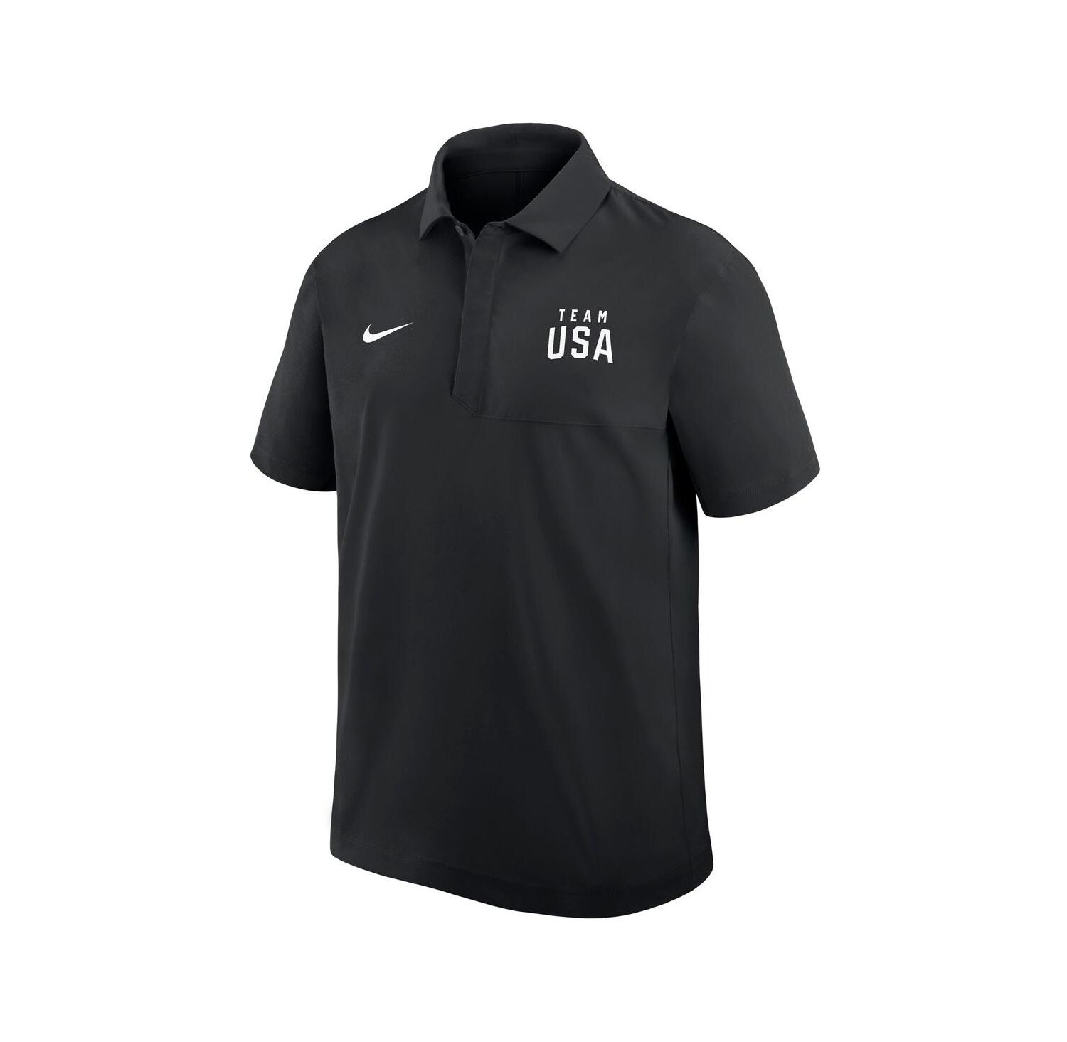 Men's Black Team USA Woven Polo Shirt