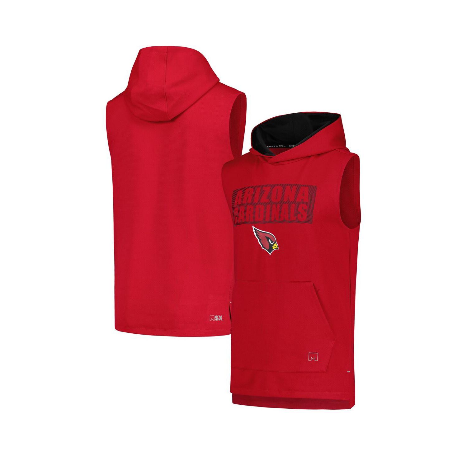 Men's Cardinal Arizona Cardinals Marathon Sleeveless Pullover Hoodie