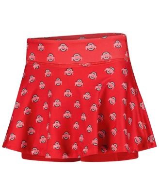 Big Girls Scarlet Ohio State Buckeyes All-Over Print Tennis Skort