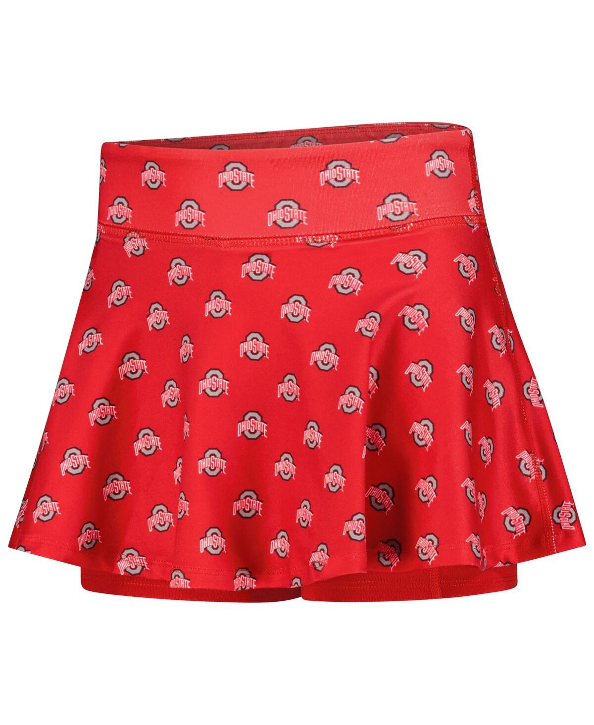 Zoozatz Big Girls Scarlet Ohio State Buckeyes All-over Print Tennis Skort In Red