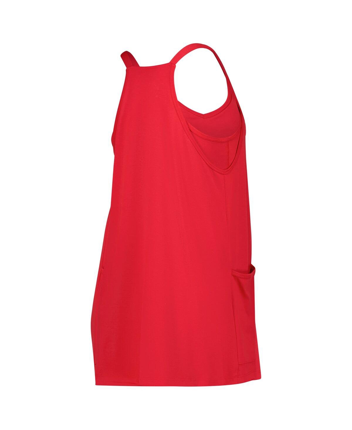 Zoozatz Women's Scarlet Ohio State Buckeyes Active Pocketed Skort Dress In White