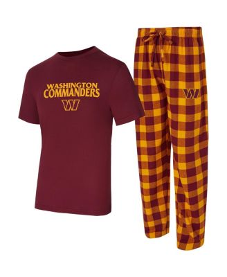 Concepts Sport - Men's Burgundy/Gold Washington Commanders Avondale T-Shirt and Flannel Pants Set