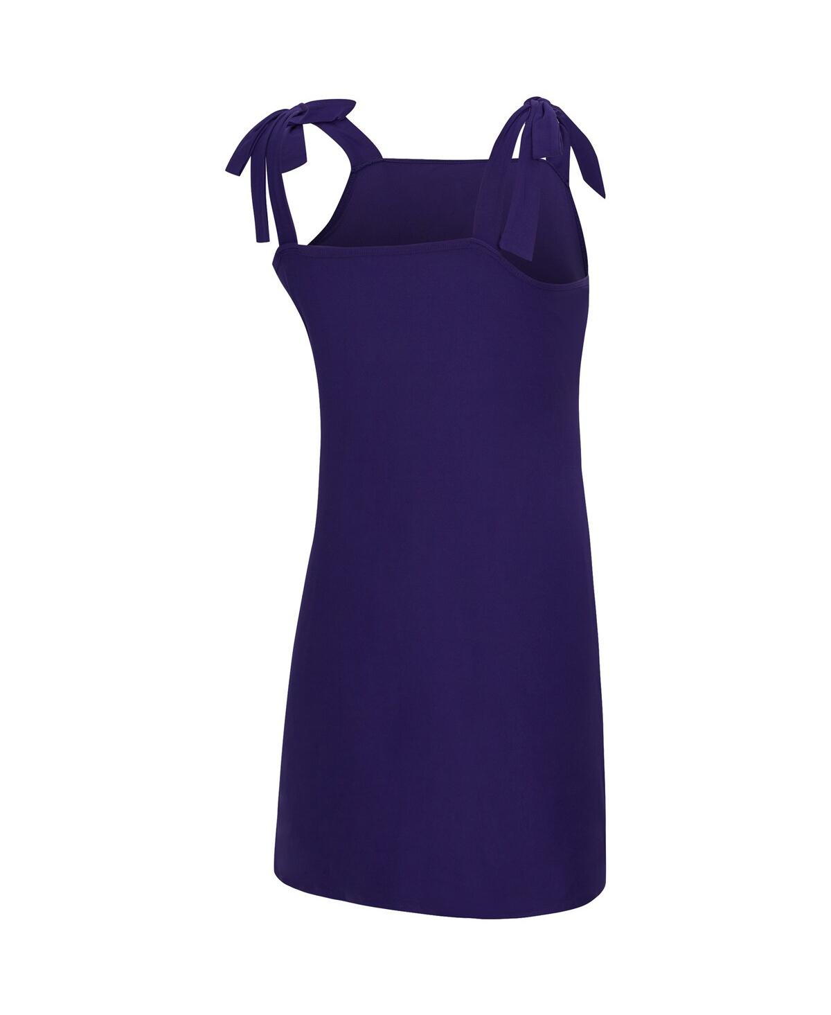 Concepts Sport Women's Purple Lsu Tigers Tie-shoulder Nightdress In Blue