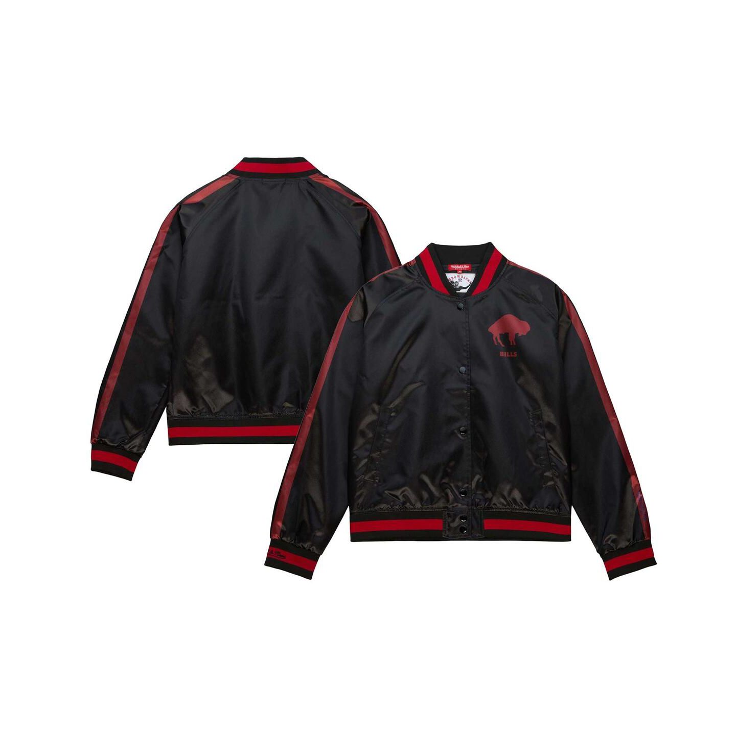 Женская куртка Mitchell & Ness Black Buffalo Bills Raglan Satin Full-Snap — фото 1