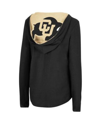 Women's Black Colorado Buffaloes Catalina Hoodie Long Sleeve T-Shirt