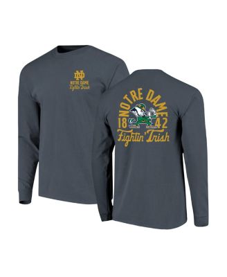 Men's Navy Notre Dame Fighting Irish Comfort Colors Mascot Overlay Long Sleeve T-Shirt